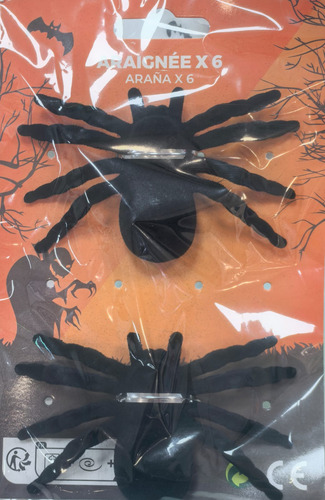 Araña Tarantula 7cmx11cm Decoracion Halloween X2unidades