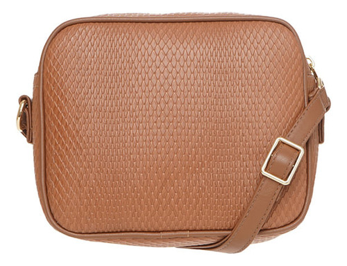 Bolsa Feminina Rafitthy Transversal Pequena Tressê Cor Café