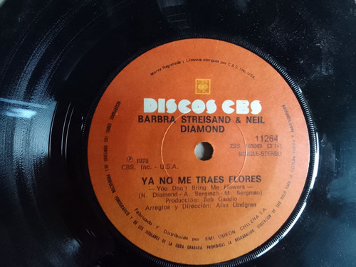 Vinilo Single Barbra Streisand Y Neil Diamond 