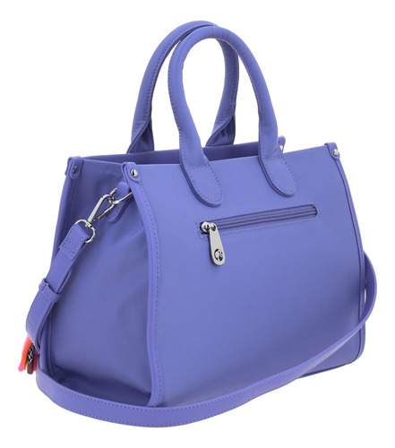 Bolso Tipo Satchel Barbie Gorétt Con Colgante Gia P25 Lila Lisa Níquel Lila
