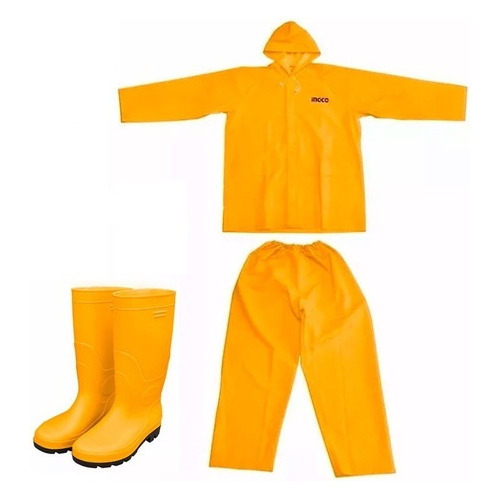 Ff Kit Equipo De Lluvia Impermeable Ingco + Botas De Lluvia