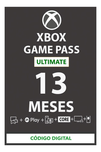 Cartão Xbox Game Pass Ultimate Microsoft Digital 13 meses