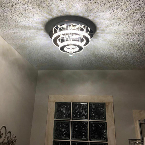 Lámpara Redonda Cristal Led Para Montaje En Techo