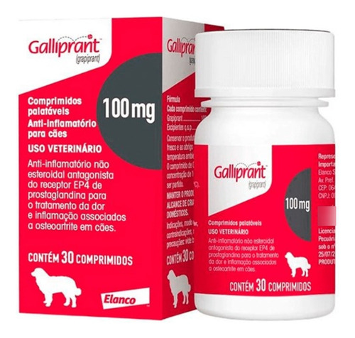 Galliprant 100mg Elanco Cães 30 Comprimidos Original C/ Nf