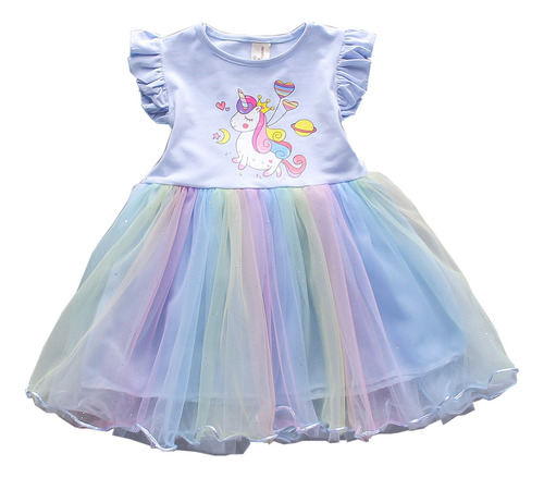 Vestidos De Verano Dressy Pony Malla Chaleco Niñas Princesa Falda