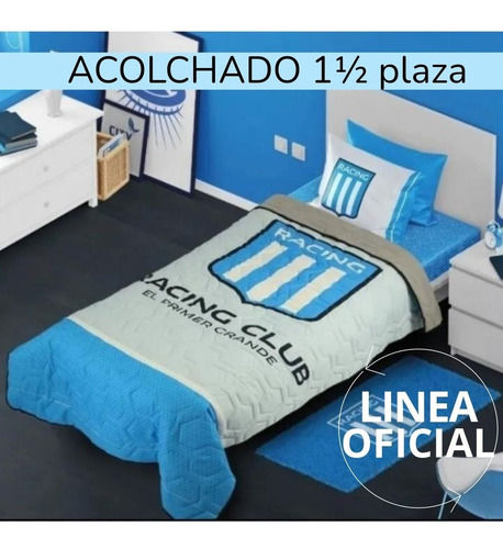 Imagen 4 de 6 de Acolchados De Equipos Fútbol 1 1/2 Twin Size Linea Oficial