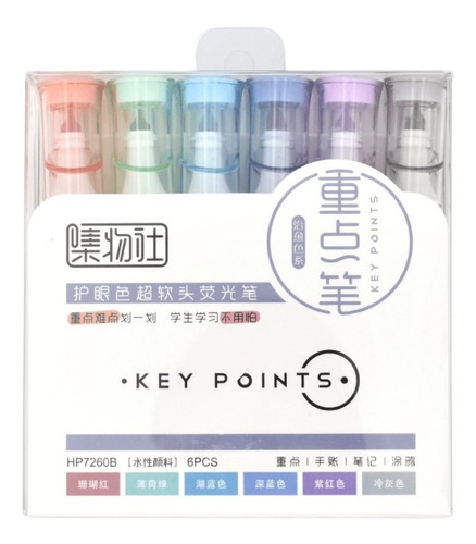 Set 6 Destacadores Resaltadores Pastel Keypoint