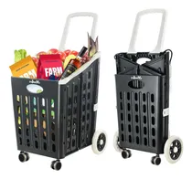 Comprar Carrito De Compras Portátil Plegable Negro, Carrito Plegable