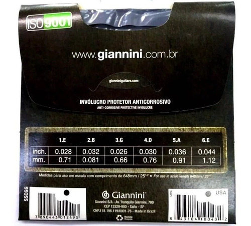 Imagem 3 de 4 de Encordoamento Corda Giannini Guinga Nylon Clássico Bronze 85