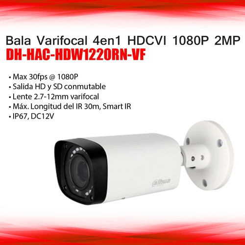 Bala Varifocal Dahua 4en1 Hdcvi 1080p 2mp 2.7-12mm