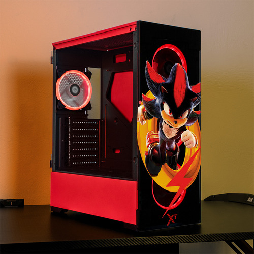 Gabinete Gamer Xtreme Pc Gaming Ring Shadow Edition Torre Completa E-atx 4 Fan Cristal Templado Argb Rojo