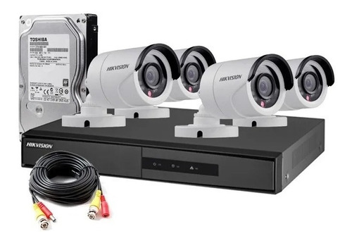 Kit 4 Cámaras Hikvision Hd + Disco De 1tb