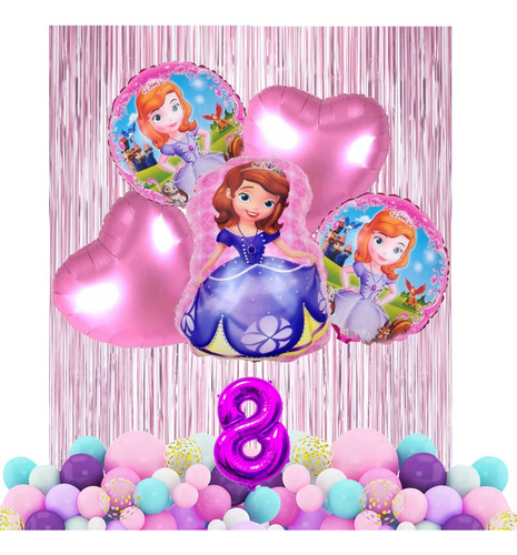 Set De Globos Metalizados Princesa Sofia De 38 Piezas