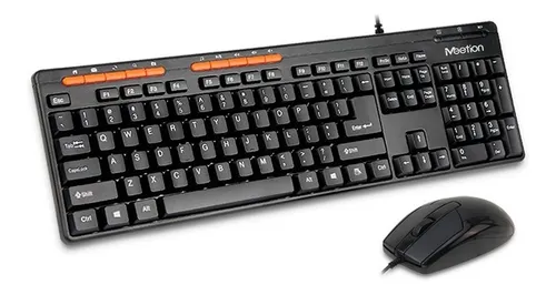 Kit 3 en 1 Meetion MT-C105 Teclado y Mouse Inalámbricos Altavoz Estéreo USB Diseño Ergonómico y Silencioso Ideal para Oficina Hogar o Estudio
