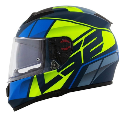 Capacete Ls2 Ff397 Vector Tricomposto Kripton Azul Fosco Cor Azul-fosco/Amarelo Tamanho do capacete L/G (59/60)