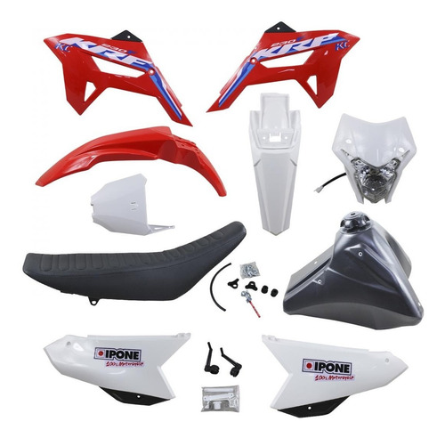 Kit Plasticos Crf230 (2021) C/portanumero + Faro Rojo/blanco