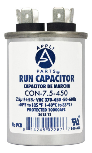 Appli Parts Condensador Capacitor De Marcha 7.5 Mfd Uf