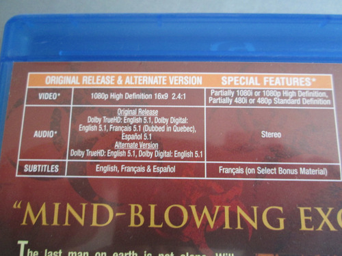Soy Leyenda - I Am Legend - Will Smith - Zombie - Bluray (Usado)