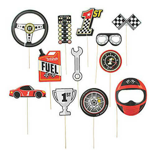 Diversión Express Race Car Stick Photo Props.