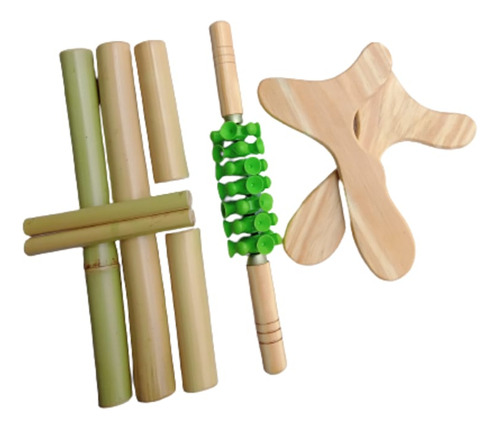 Kit Bambu + Rolo Massagem Turbinada+kit Pantalas