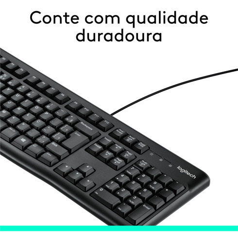 Teclado Com Fio Usb Logitech K120 Com Layout Abnt2