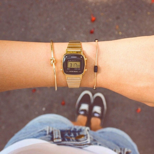 Relógio Casio Feminino La670wgad-1df Dourado Original + Nf