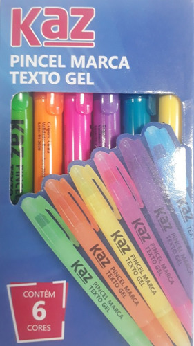 Imagem 1 de 1 de Pincel Marca Texto Gel 6 Canetas 6 Cores Não Mancha A Folha