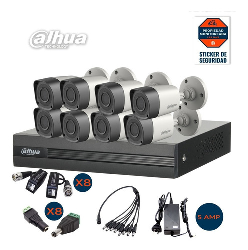 Imagen 2 de 8 de Kit 8 Camaras Dahua Hd + Dvr 16 Canales Full Hd Lite + Balun