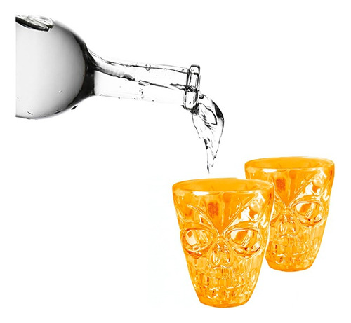 Set De Vasos De Chupito Calavera Shot Fiesta Halloween X 4