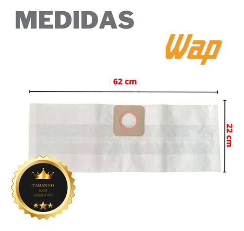 Saco Aspirador Pó Wap Gtw Inox 15lt Kit 09 Refil Descartável