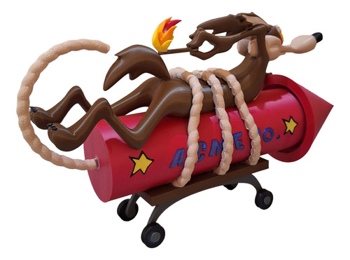 Boneco Wile E Coyote Action Figure Looney Tunes 37cm Comprim