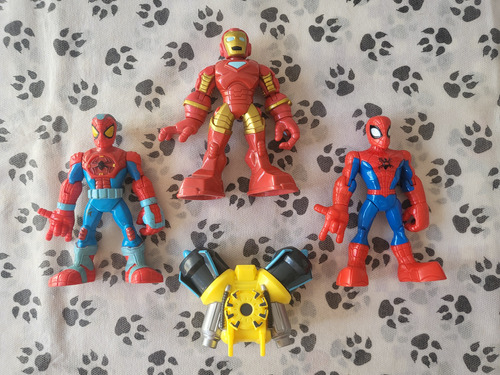 3 Bonecos Marvel Hasbro Playskool ( Spiderman & Iron Man ) 