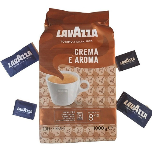  Lavazza Granos Crema Aroma Italia X 1 Kg+50 Sobres Azucar