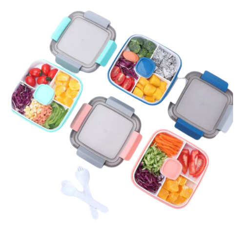 Vianda Lunch Box Msure 2 Pisos  Con Cubierto Y Salsera 