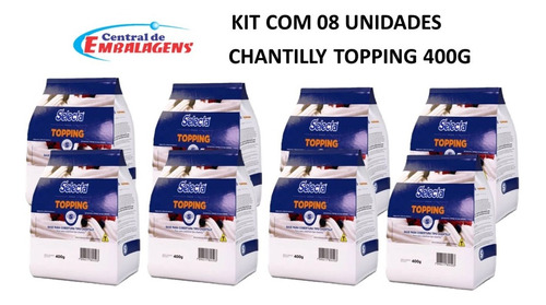 Topping Chantilly 400g Selecta Duas Rodas Kit C/ 08 Unidades