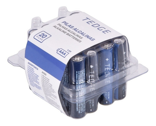 Imagem 3 de 6 de Kit 20 Pilhas Alcalinas Aaa Tedge