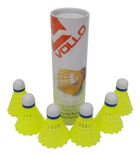 Kit de Petecas De Badminton De Nylon 6 Unidades Amarelo Vollo