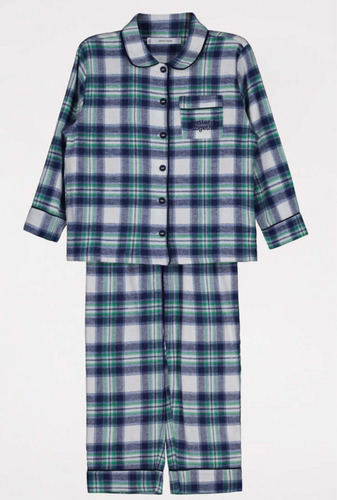 Pijama Camisera Niños Algodon Cuadros
