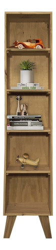 Biblioteca Retro Organizador 4 Estantes Nordico Madera 40 Color Roble