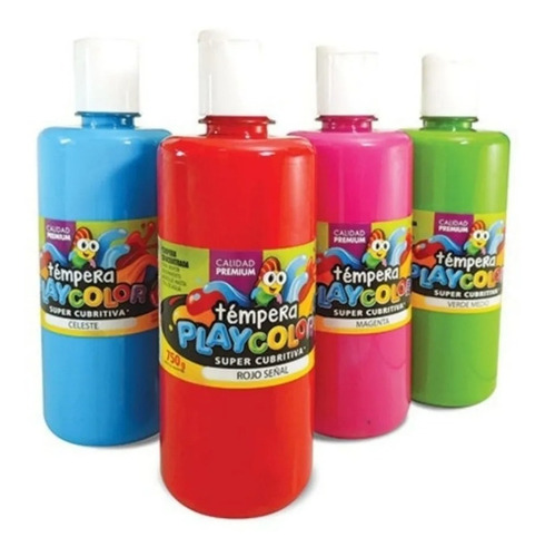 Tempera Playcolor Escolar Colores Pomo 750 Gr X1 U