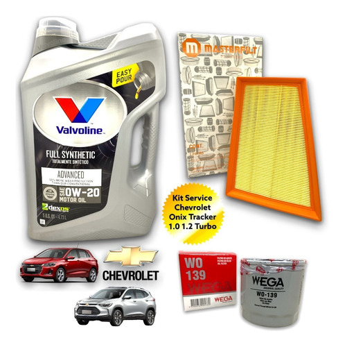 Kit 5l Aceite 0w20 + Filtros Chevrolet Onix Tracker 1.0t 1.2