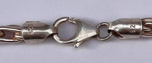 Collar En Plata 925 Con Incrustaciones En Oro 49 Cm #0163 Plateado (Usado)