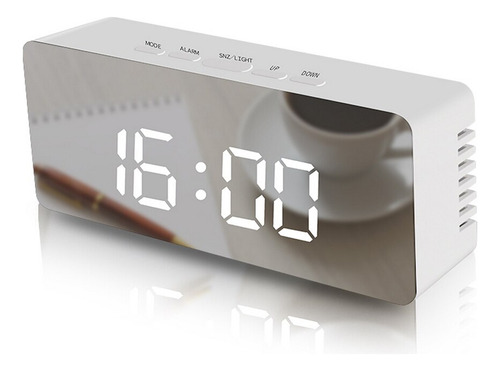 Reloj Despertador Espejo Pantalla Led C/termometro Led Usb 