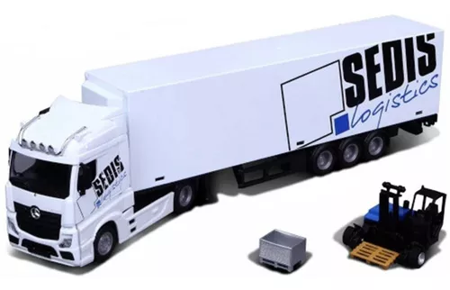 Miniatura Carreta Mercedes Benz Container Escala 1:50 Maersk AZUL