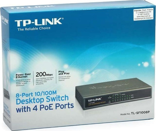 Switch Tp-link 8 Puertos Con 4 Puertos Poe Para Escritorio