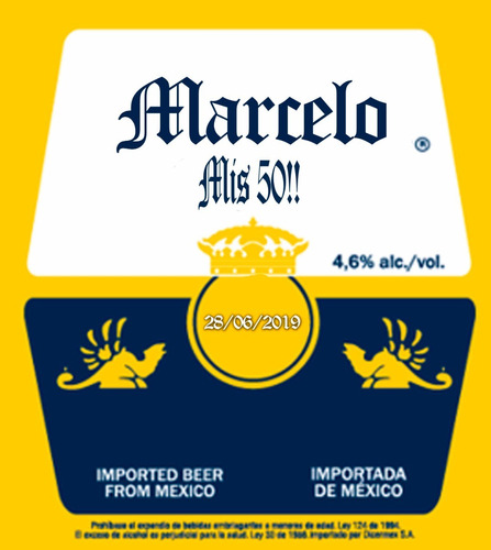 Imagen 1 de 2 de 50 Stickers De Cerveza Personalizados Para Botellas Chicas 