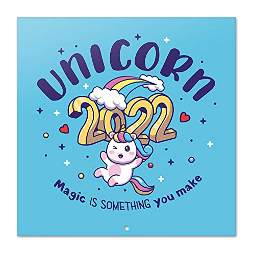 Calendario De Pared Oficial De Unicornios 2022, 12  X 1...