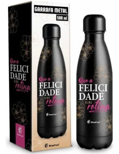 Garrafa Térmica Academia Água Gelada Neo 500ml Felicidade