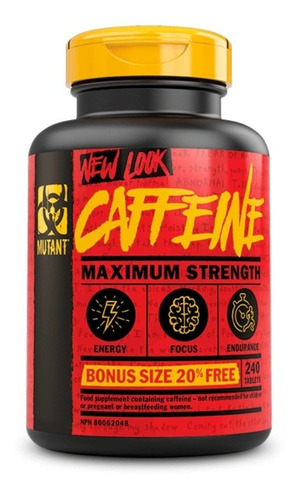 Cafeina 240 Tabletas 200mg Mutant Energia Extra