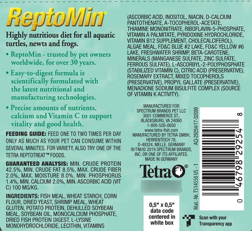 Imagen 7 de 10 de Reptomin Comida Tortugas 270g